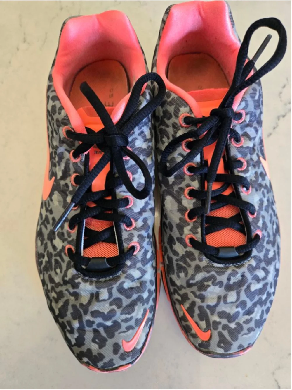 Women's Nike Free 5.0 Athletic Shoes 7.5 Gray Pink Leopard Print